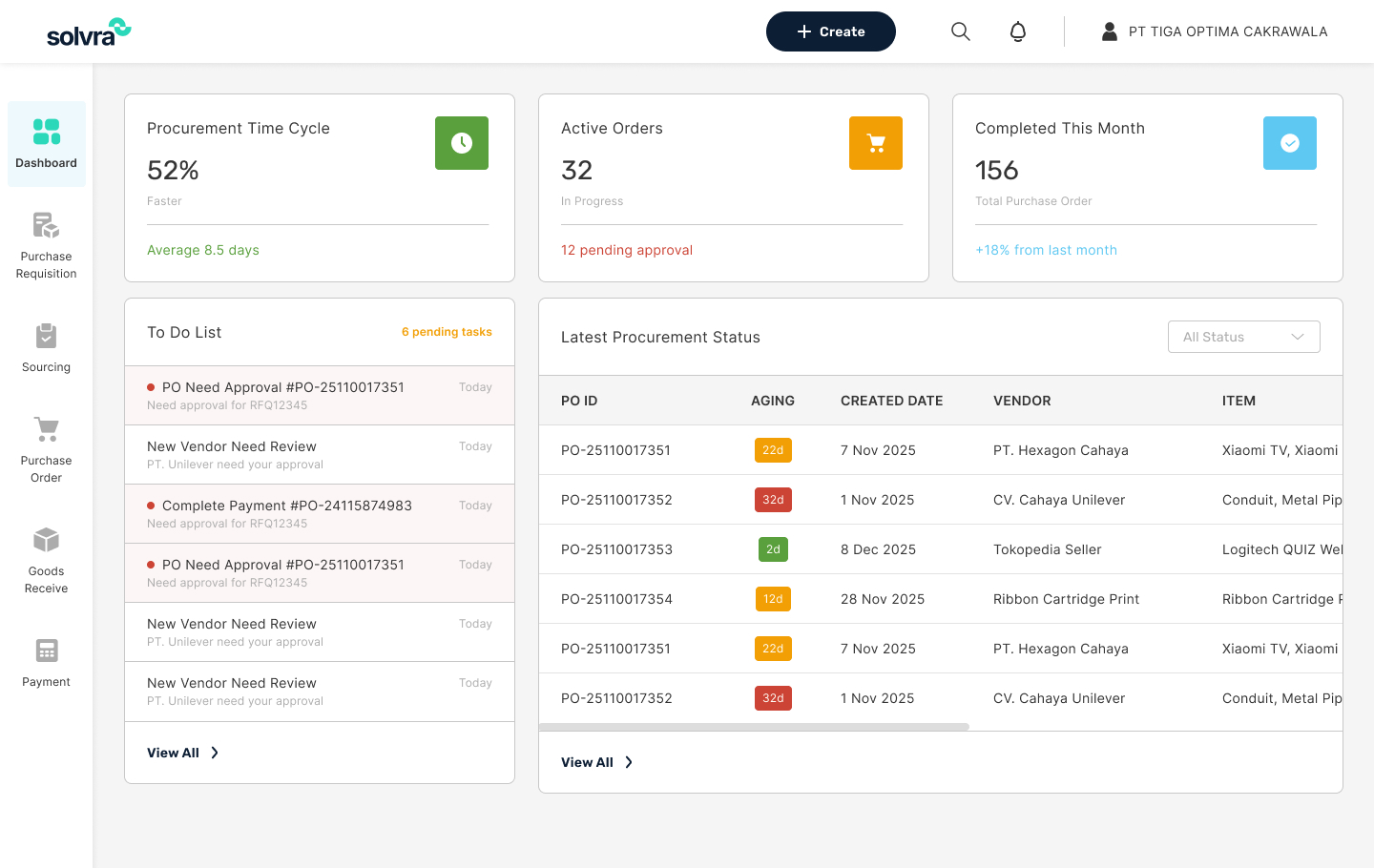 Solvra Platform Dashboard